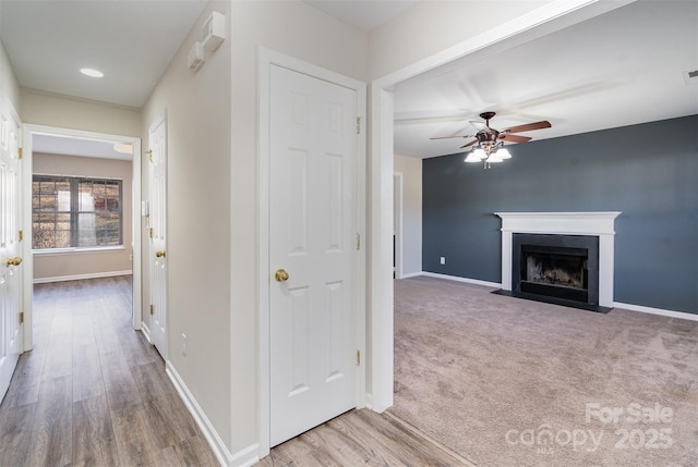 hall featuring hardwood / wood-style floors