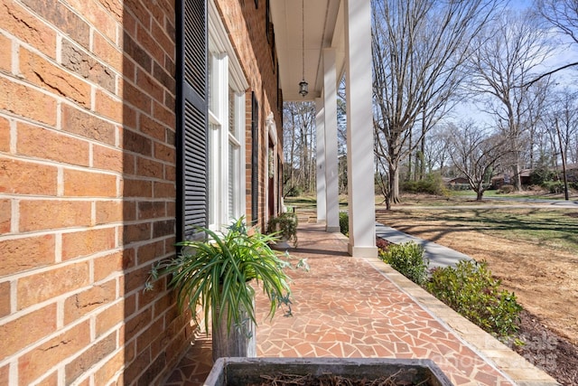 view of patio with a porch