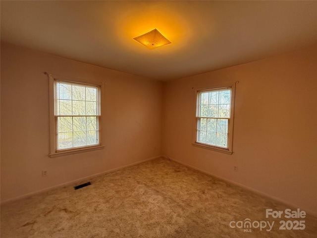 view of carpeted spare room