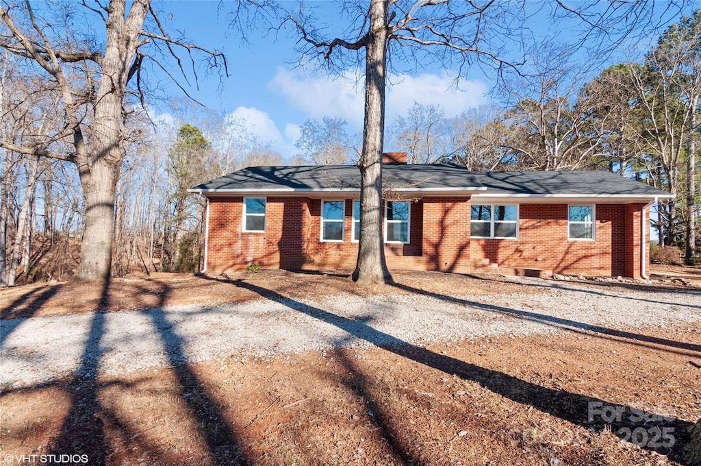 view of single story home