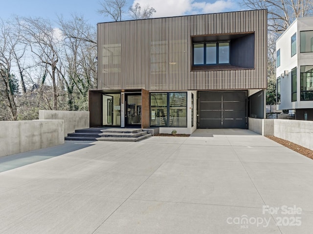 contemporary house featuring a garage