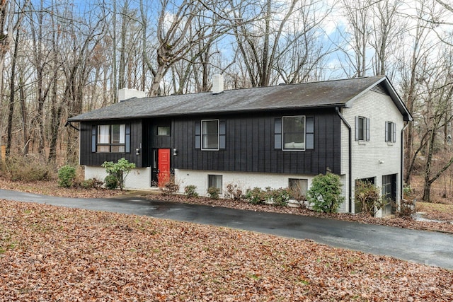 bi-level home with a garage