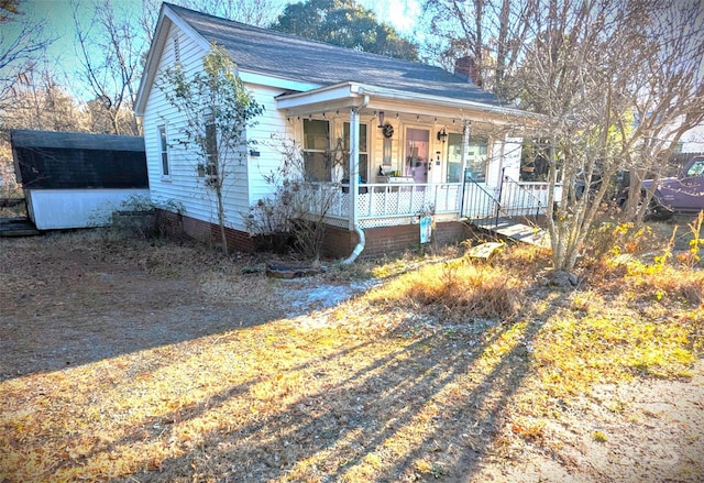 bungalow featuring a porch