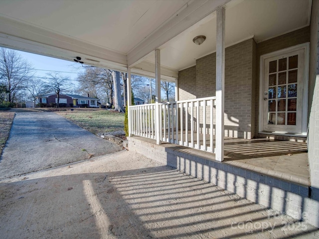 view of patio with a porch