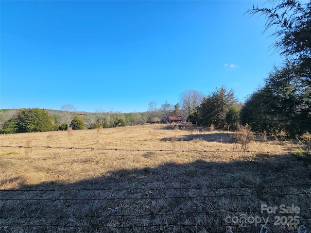 view of yard with a rural view