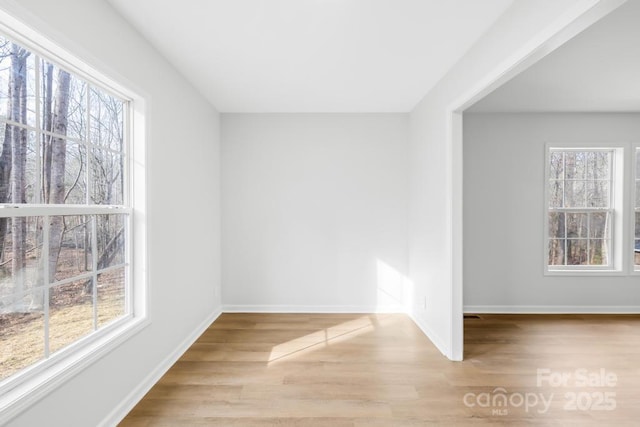 unfurnished room featuring light hardwood / wood-style floors