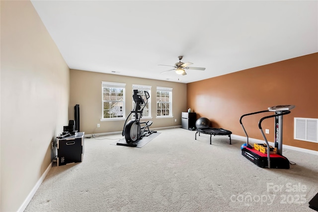 1605 Appledale Ct Unit 116, Fort Mill, SC 29715 - exercise area with a ceiling fan, carpet, and baseboards