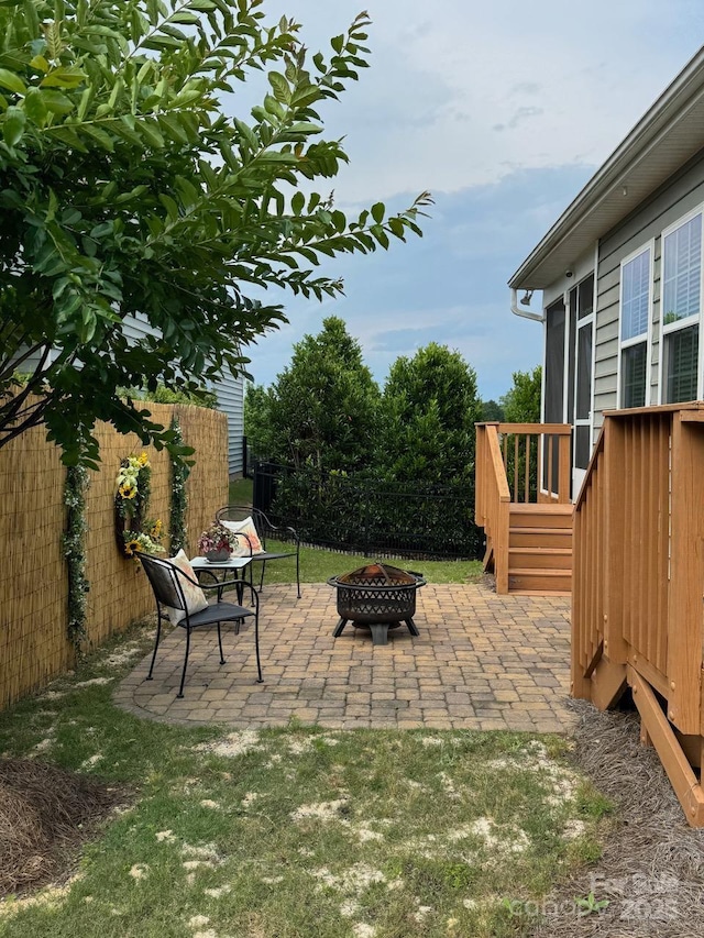 1605 Appledale Ct Unit 116, Fort Mill, SC 29715 - view of patio / terrace featuring an outdoor fire pit
