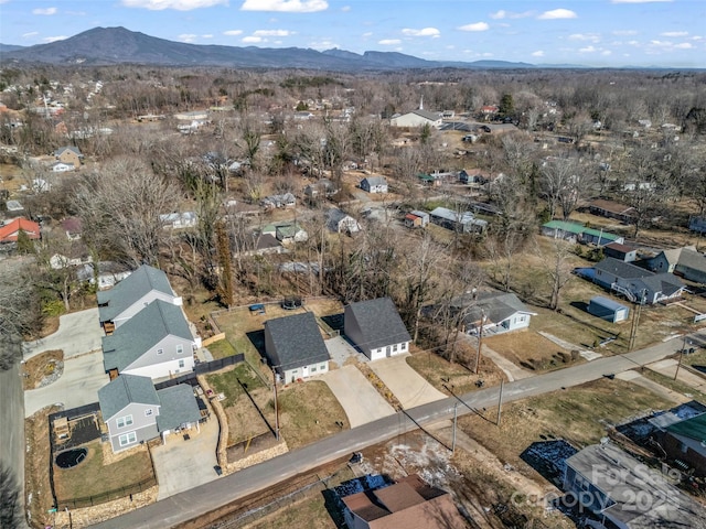 aerial view with a mountain view