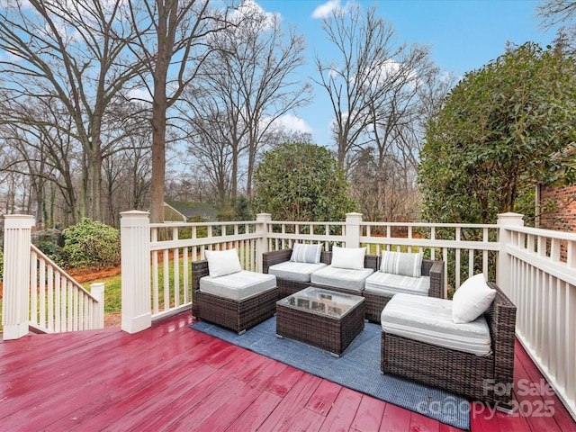 deck with an outdoor hangout area