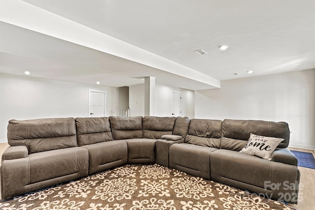 living room featuring wood-type flooring