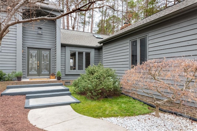 entrance to property with french doors