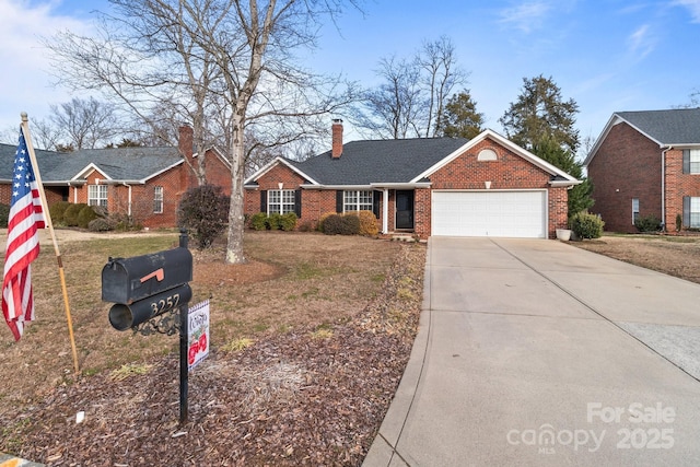 ranch-style home with a garage