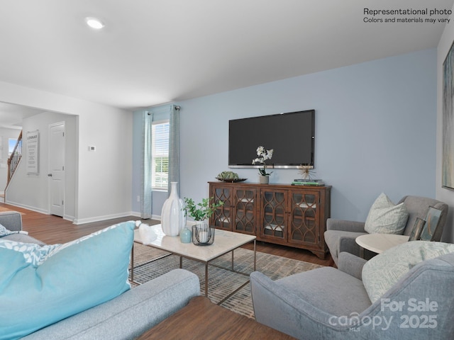 living room featuring hardwood / wood-style floors