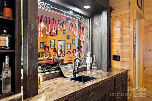 108 Oak Winds Dr Unit 202S, Old Fort, NC 28762 - bar featuring a sink and wooden walls