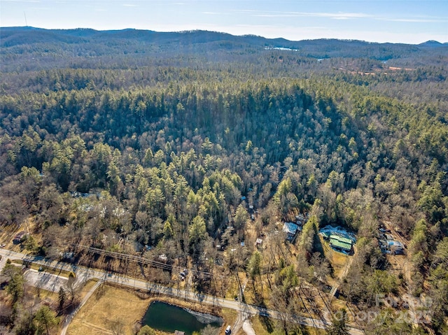 drone / aerial view with a mountain view