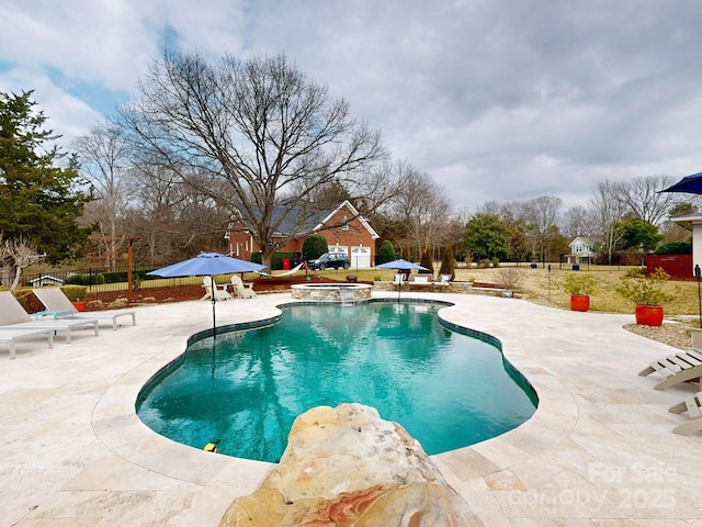 view of pool featuring a patio