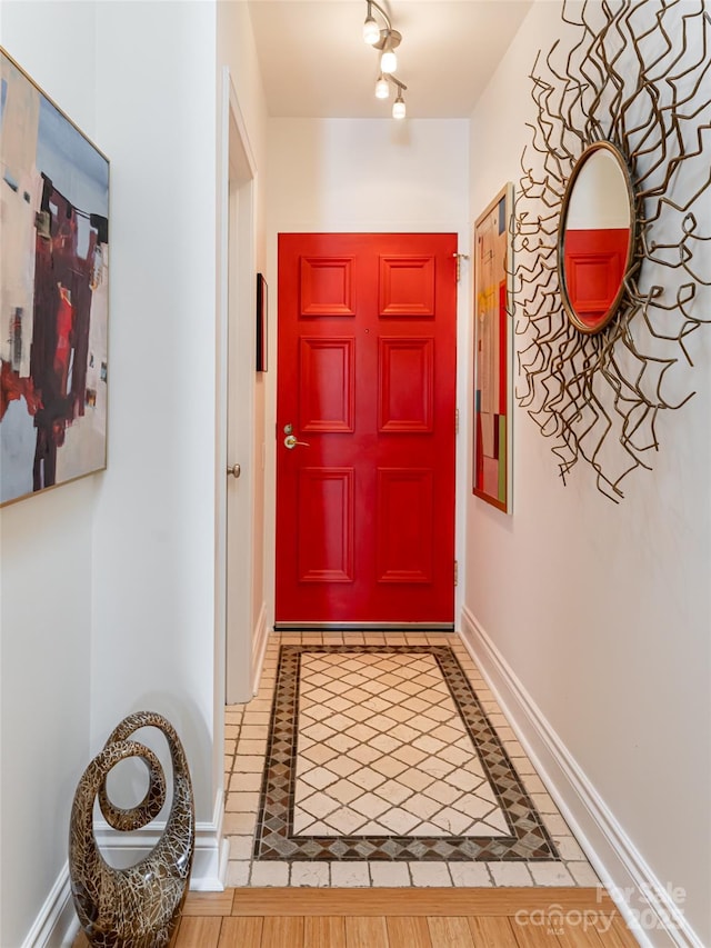 interior space with tile patterned flooring