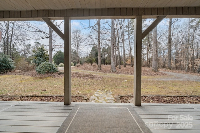 exterior space featuring a wooden deck