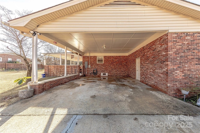 view of patio with a carport