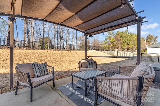 view of patio / terrace featuring a pergola