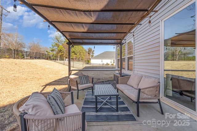 view of patio featuring outdoor lounge area