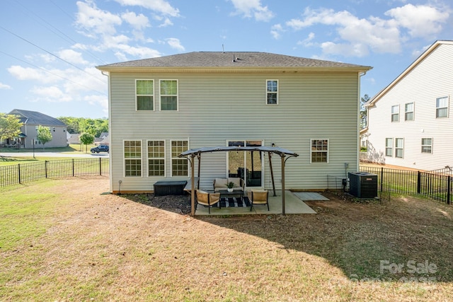 232 Morgans Branch Rd, Belmont, NC 28012 - back of house with outdoor lounge area, a yard, central AC, and a patio