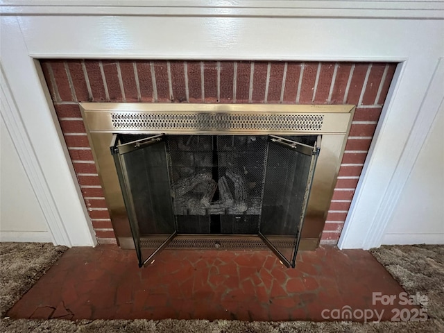 room details with a fireplace