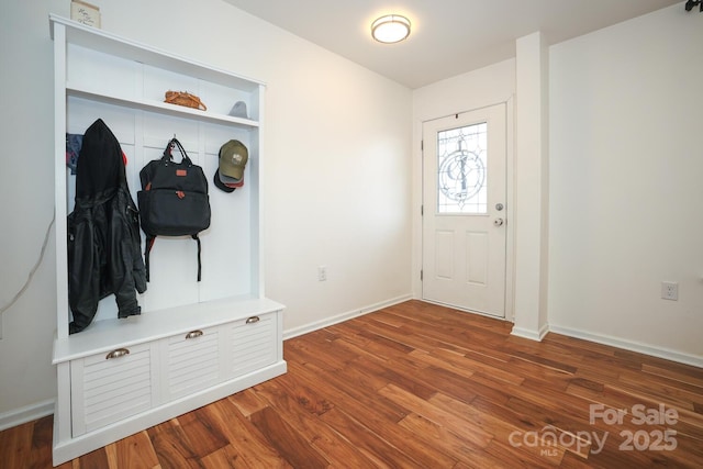 mudroom featuring hardwood / wood-style floors