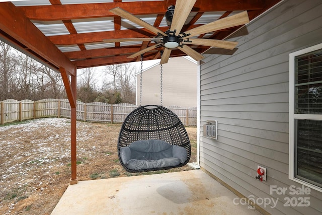 view of patio / terrace with ceiling fan