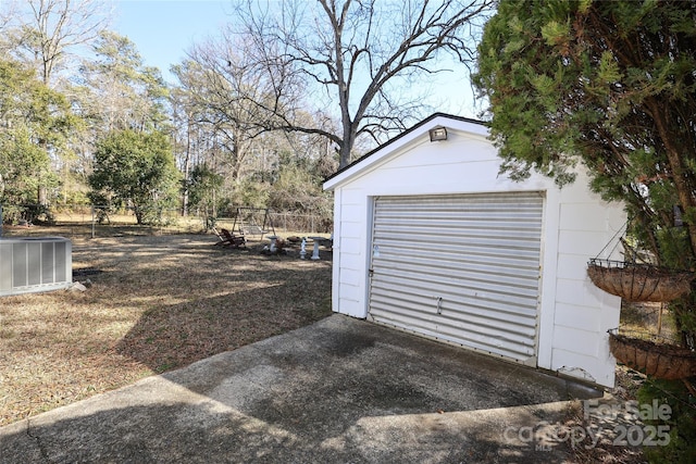 garage featuring central AC