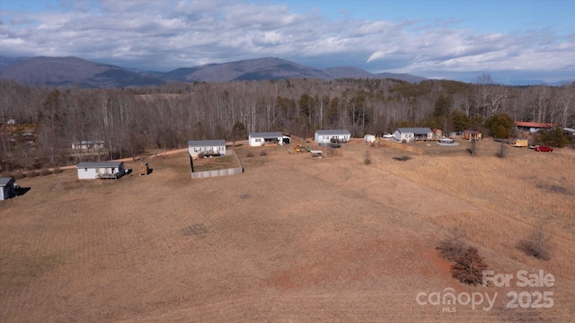 aerial view featuring a mountain view