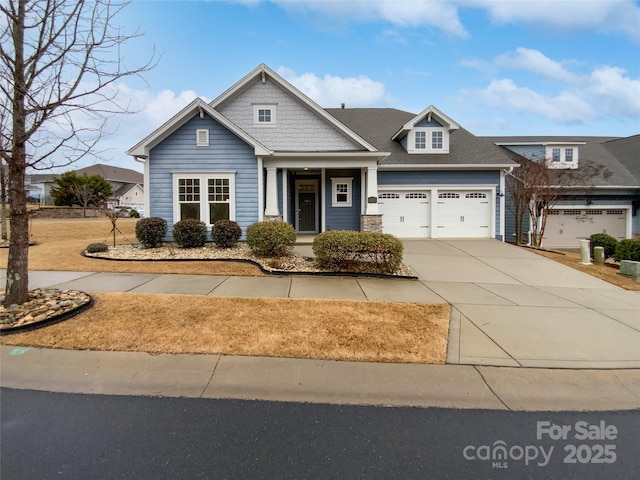 view of front of house with a garage