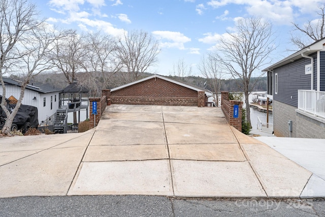 exterior space with a garage