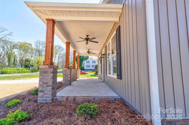 604 E Ridge St, Kings Mountain, NC 28086 - view of patio / terrace with a porch and ceiling fan