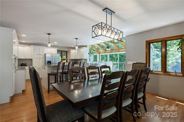 dining area featuring light hardwood / wood-style floors