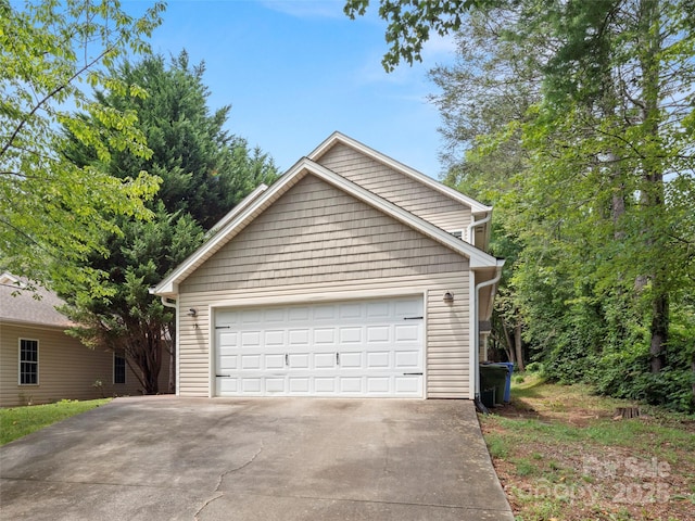 view of garage