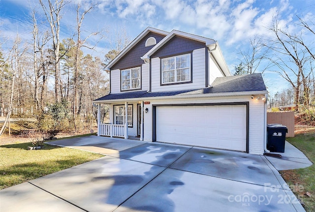 front of property featuring a front lawn and a porch