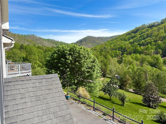 view of mountain feature featuring a view of trees