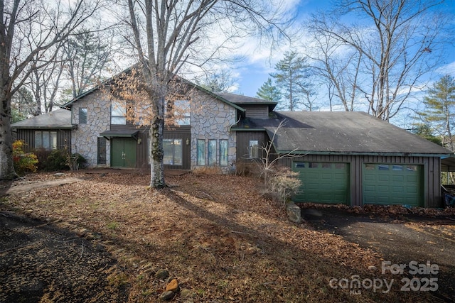 view of front property with a garage