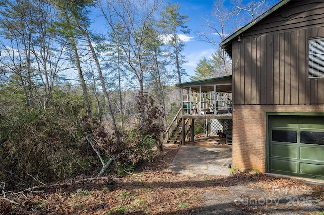 view of home's exterior featuring a garage