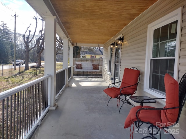 view of patio featuring covered porch