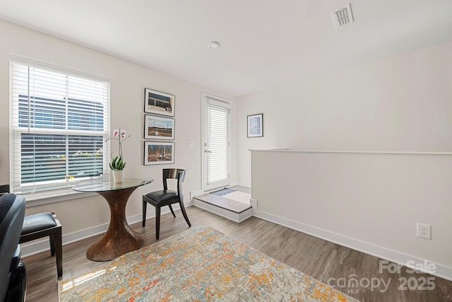 home office featuring light wood-type flooring