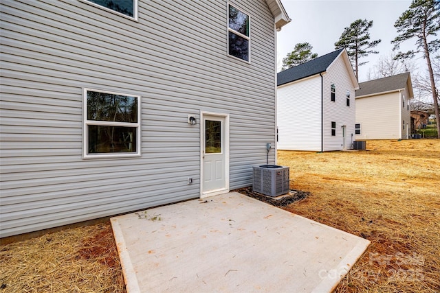 exterior space featuring central AC and a patio area