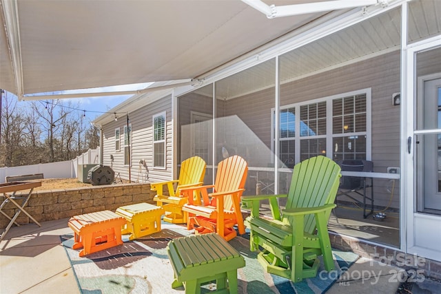 view of patio with area for grilling