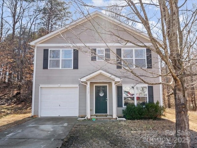 view of front of house with a garage