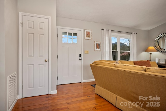 foyer with hardwood / wood-style flooring