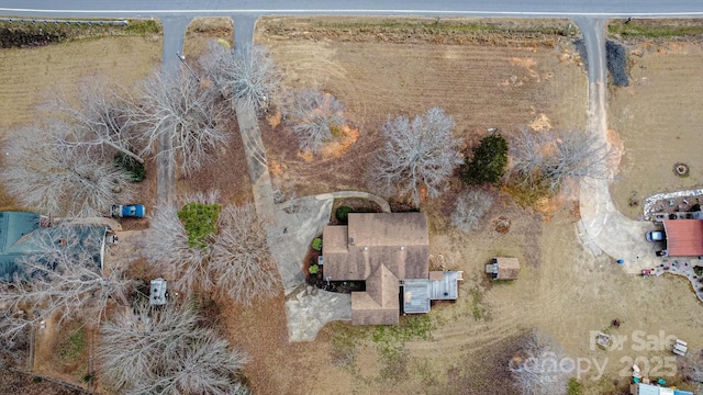 drone / aerial view with a rural view