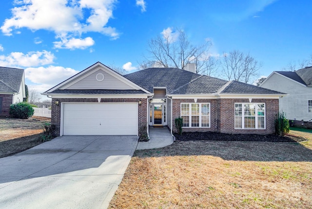 ranch-style home with a garage