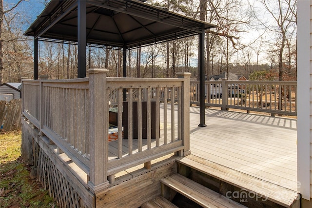 deck with a gazebo